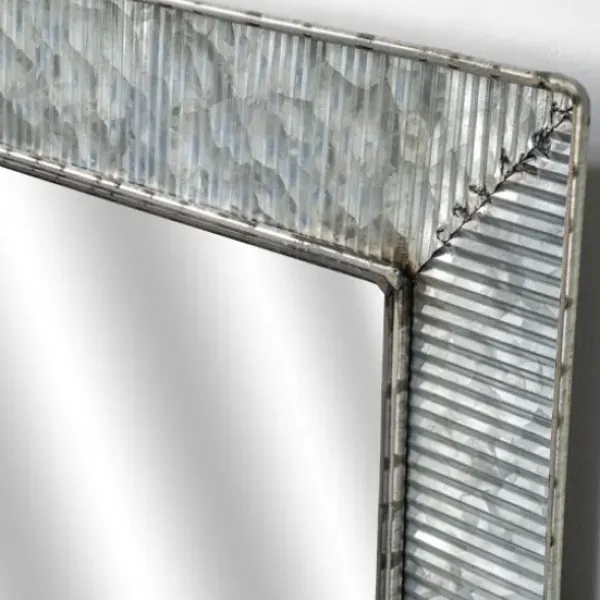 Decorative Mirrors-Kirkland's Home Brushed Galvanized Wall Mirror, 22X22 In.
