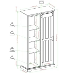 Cabinets & Sideboards-Kirkland's Home Brushed Grooved Sliding Door Cabinet White