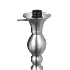 Floor Lamps-Kirkland's Home Brushed Nickel And Marbleized Glass Torchiere Silver
