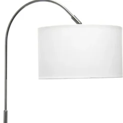 Floor Lamps-Kirkland's Home Brushed Nickel Arched Stem Floor Lamp White