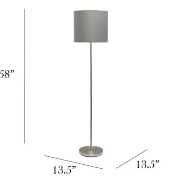 Floor Lamps-Kirkland's Home Brushed Nickel Floor Lamp Gray