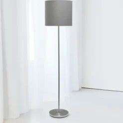 Floor Lamps-Kirkland's Home Brushed Nickel Floor Lamp Gray