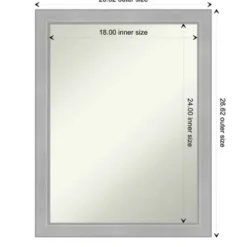 Framed Mirrors-Kirkland's Home Brushed Nickel Modern Decorative Framed Mirror