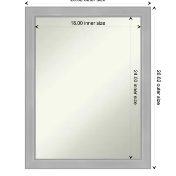 Framed Mirrors-Kirkland's Home Brushed Nickel Modern Decorative Framed Mirror