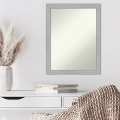 Framed Mirrors-Kirkland's Home Brushed Nickel Modern Decorative Framed Mirror