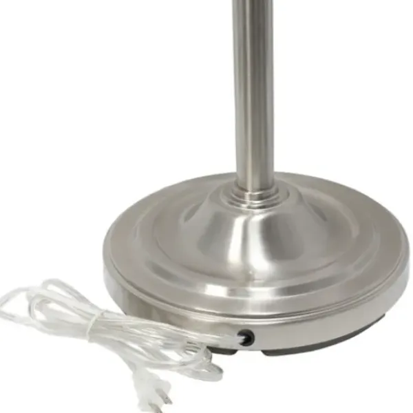 Floor Lamps-Kirkland's Home Brushed Nickel 3-Scallop Glass Floor Lamp Gray