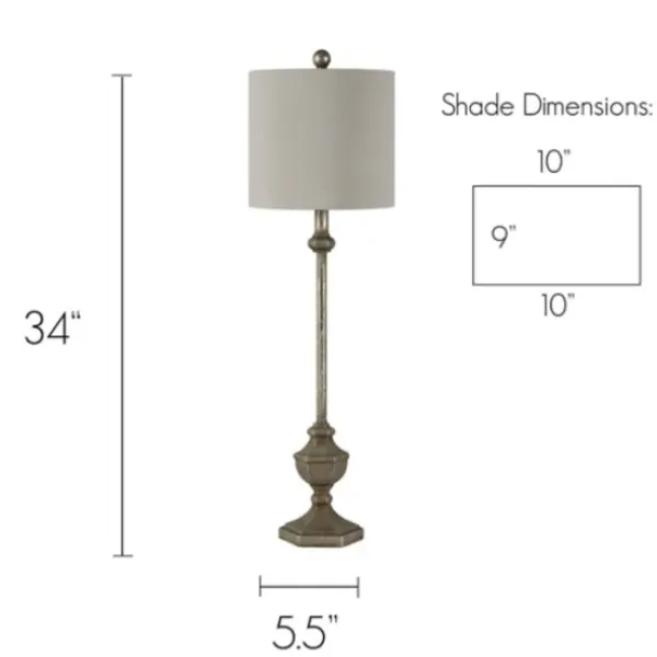 Buffet Lamps-Kirkland's Home Brushed Pewter Buffet Lamps, Set Of 2 Gray