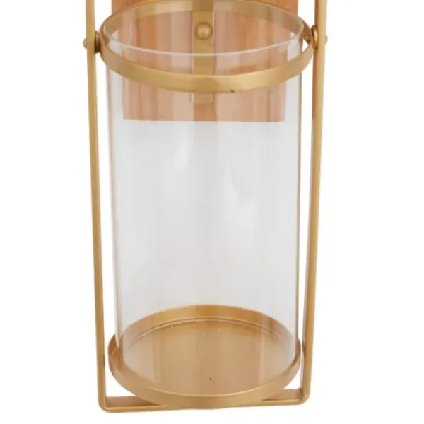 Sconces-Kirkland's Home Brushed Poplar Wood Sconce Gold