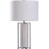 Table Lamps-Kirkland's Home Brushed Steel And Gray Marble Table Lamp, 30 In. White
