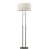 Floor Lamps-Kirkland's Home Brushed Steel Double-Bulb Oval Floor Lamp Ivory