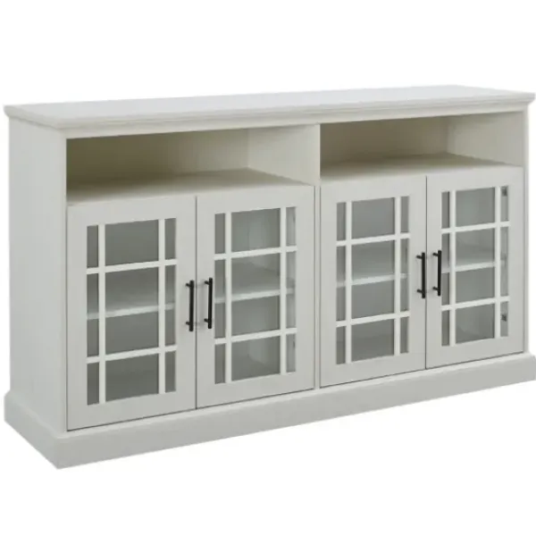Tv Stands & Media Consoles-Kirkland's Home Brushed Window Pane Tv Stand White