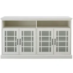 Tv Stands & Media Consoles-Kirkland's Home Brushed Window Pane Tv Stand White