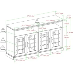 Tv Stands & Media Consoles-Kirkland's Home Brushed Window Pane Tv Stand White
