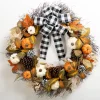Wreaths-Kirkland's Home Buffalo Check And Orange Pumpkin Wreath Orange/Green/Ivory