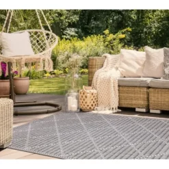 Outdoor Rugs-Kirkland's Home Buffalo Check Outdoor Accent Rug, 2X3 Blue