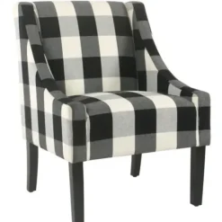 Accent Chairs-Kirkland's Home Buffalo Check Swoop Accent Chair Black