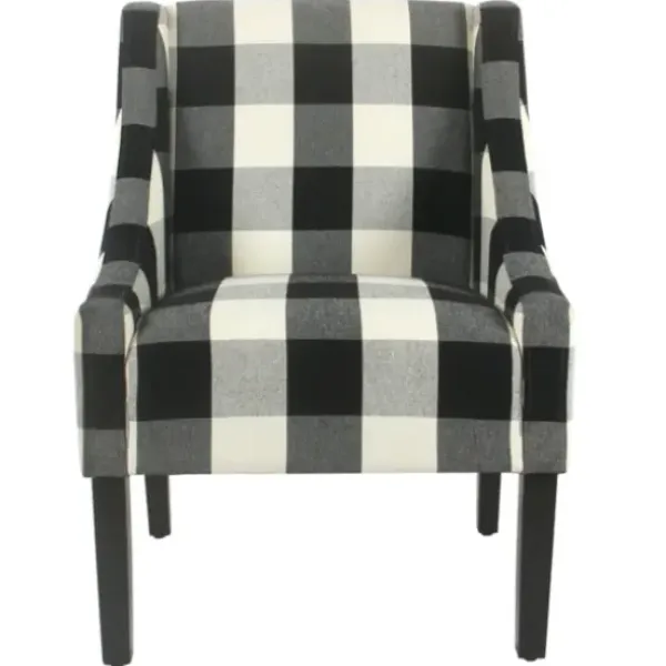 Accent Chairs-Kirkland's Home Buffalo Check Swoop Accent Chair Black