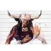 Wall Plaques-Kirkland's Home Bull Planked Wood Wall Plaque Brown/White