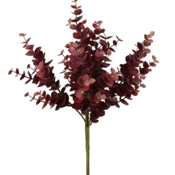 Stems & Bouquets-Kirkland's Home Burgundy Jade Leaf Sprays, Set Of 4 Red/Brown