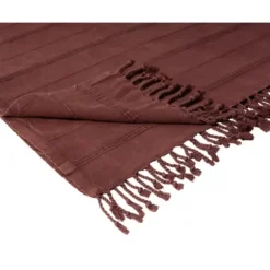 Blankets & Throws-Kirkland's Home Burgundy Modern Striped Throw Red