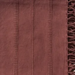 Blankets & Throws-Kirkland's Home Burgundy Modern Striped Throw Red
