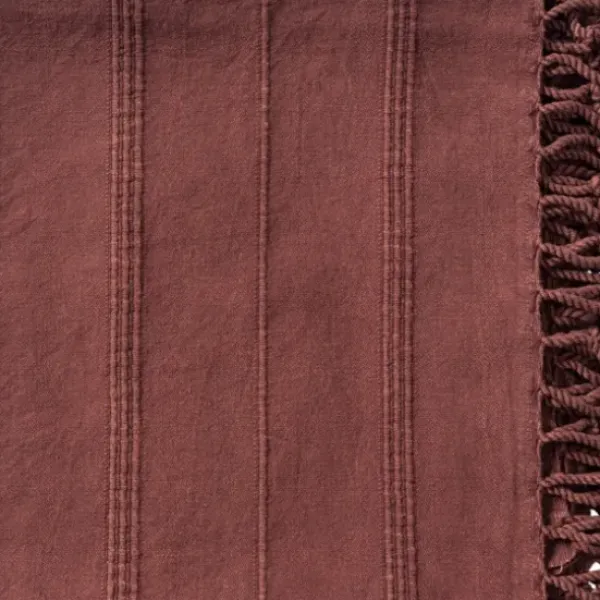 Blankets & Throws-Kirkland's Home Burgundy Modern Striped Throw Red