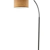 Floor Lamps-Kirkland's Home Burlap Arc Floor Lamp Tan
