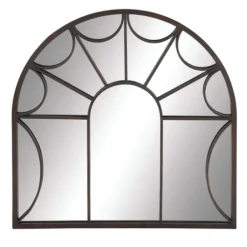 Decorative Mirrors-Kirkland's Home Burnt Iron Metal Curve Overlay Arched Mirror