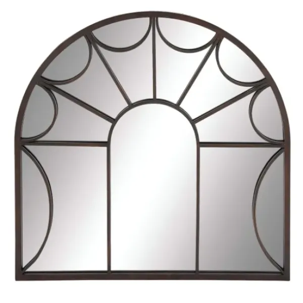 Decorative Mirrors-Kirkland's Home Burnt Iron Metal Curve Overlay Arched Mirror