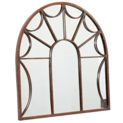 Decorative Mirrors-Kirkland's Home Burnt Iron Metal Curve Overlay Arched Mirror