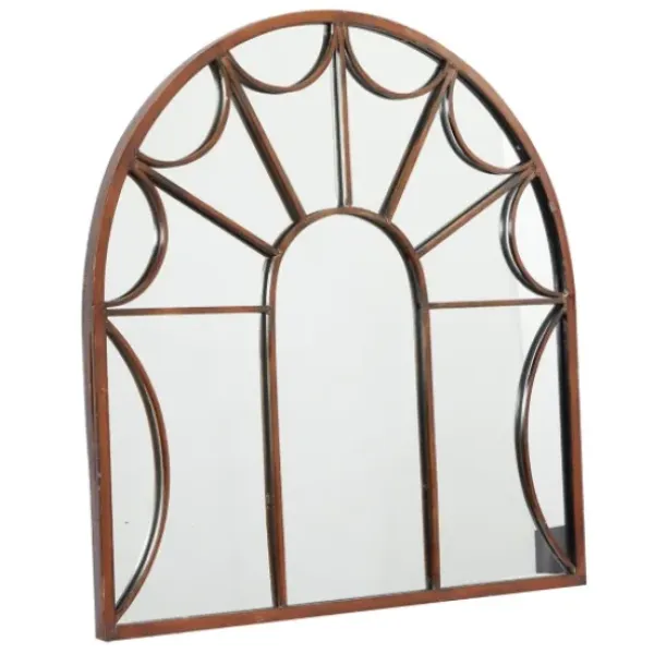 Decorative Mirrors-Kirkland's Home Burnt Iron Metal Curve Overlay Arched Mirror