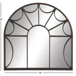Decorative Mirrors-Kirkland's Home Burnt Iron Metal Curve Overlay Arched Mirror