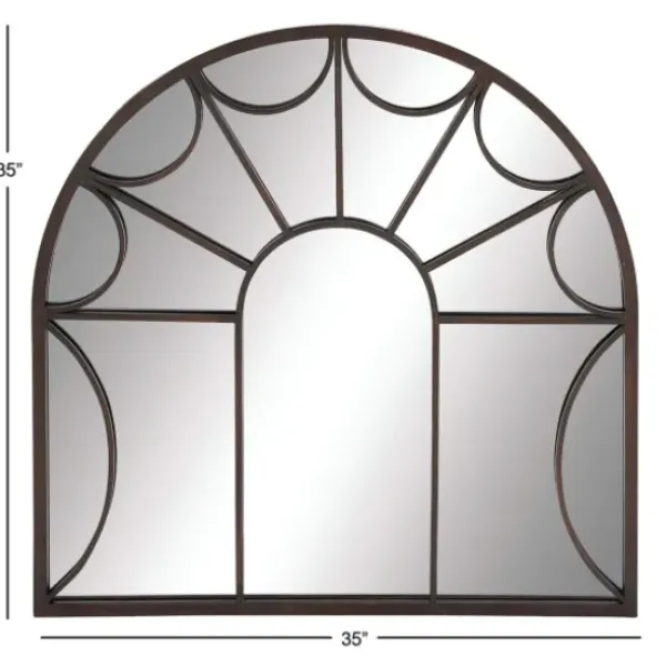 Decorative Mirrors-Kirkland's Home Burnt Iron Metal Curve Overlay Arched Mirror