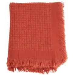 Blankets & Throws-Kirkland's Home Burnt Waffle Weave Throw Blanket Orange