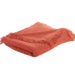 Blankets & Throws-Kirkland's Home Burnt Waffle Weave Throw Blanket Orange