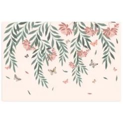 Wall Murals & Wall Decals-Kirkland's Home Butterfly Garden Peel And Stick Wall Mural Pink/Green