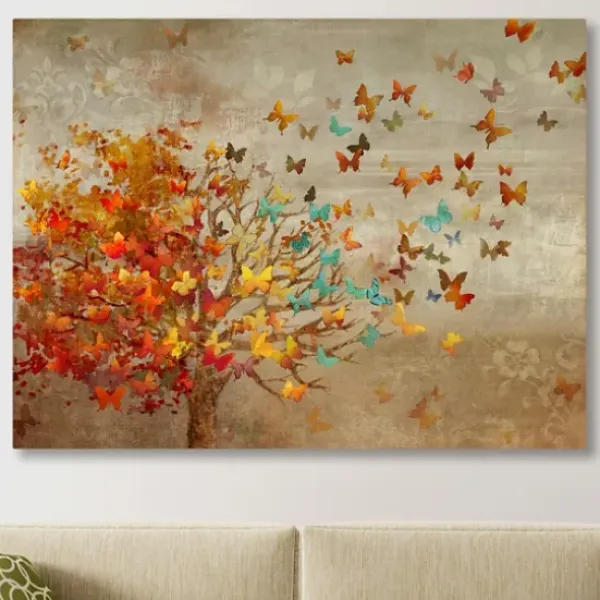 Canvas Art-Kirkland's Home Butterfly Tree Giclee Canvas Art Print, 40X30 In. Multi