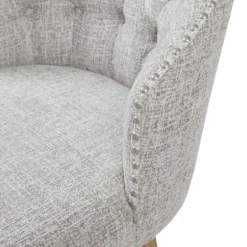 Bar Stools & Counter Height Stools-Kirkland's Home Button Tufted Back Swivel Counter Stool Gray