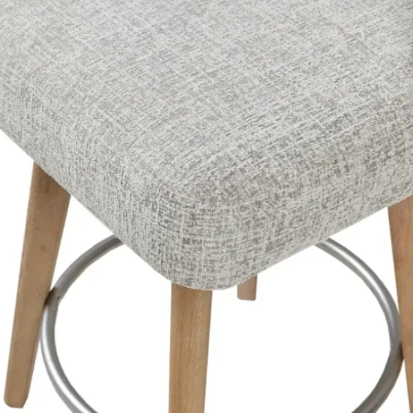 Bar Stools & Counter Height Stools-Kirkland's Home Button Tufted Back Swivel Counter Stool Gray