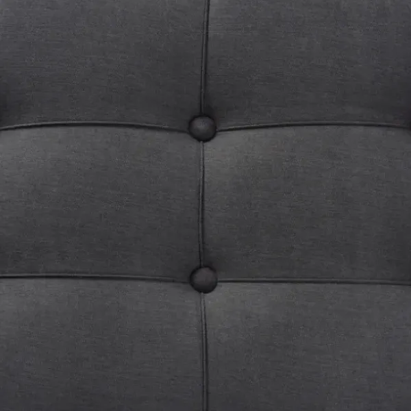 Benches & Ottomans-Kirkland's Home Button Tufted Bench With Mirrored Base Gray