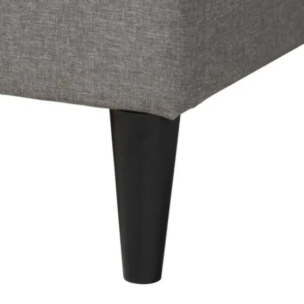 Beds & Headboards-Kirkland's Home Button Tufted Headboard Full Platform Bed Gray