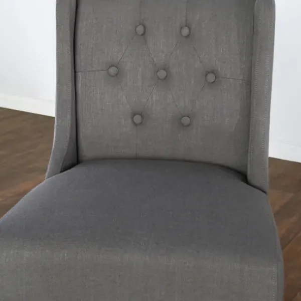 Bar Stools & Counter Height Stools-Kirkland's Home Button Tufted Kia Barstool Gray