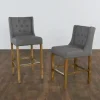Bar Stools & Counter Height Stools-Kirkland's Home Button Tufted Kia Counter Stool Gray