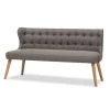 Sofas & Loveseats-Kirkland's Home Button Tufted Splayed Settee Gray