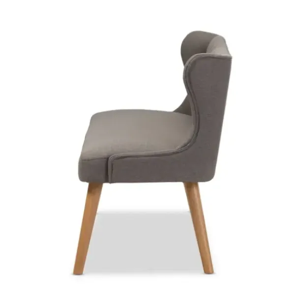 Sofas & Loveseats-Kirkland's Home Button Tufted Splayed Settee Gray