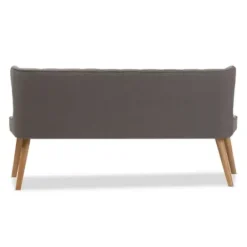 Sofas & Loveseats-Kirkland's Home Button Tufted Splayed Settee Gray