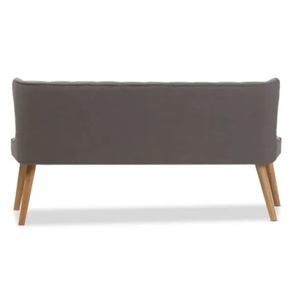 Sofas & Loveseats-Kirkland's Home Button Tufted Splayed Settee Gray