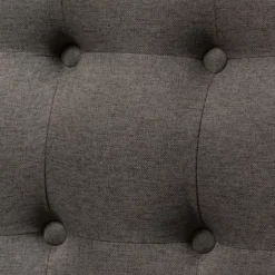 Sofas & Loveseats-Kirkland's Home Button Tufted Splayed Settee Gray