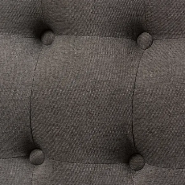 Sofas & Loveseats-Kirkland's Home Button Tufted Splayed Settee Gray