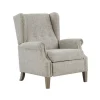 Accent Chairs-Kirkland's Home Button Tufted Upholstered Push Back Recliner Gray